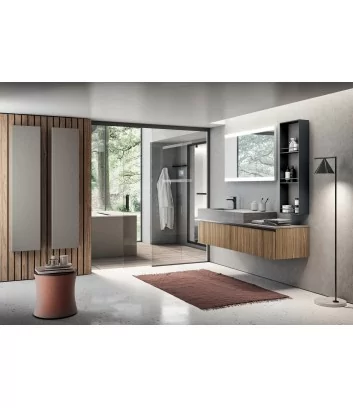mobile bagno moderno in legno, sospeso di Hafro Geromin