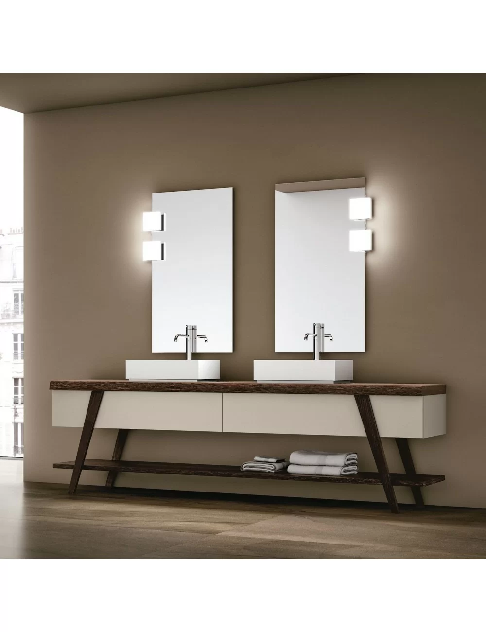 fratino with double washbasin by Hafro Geromin