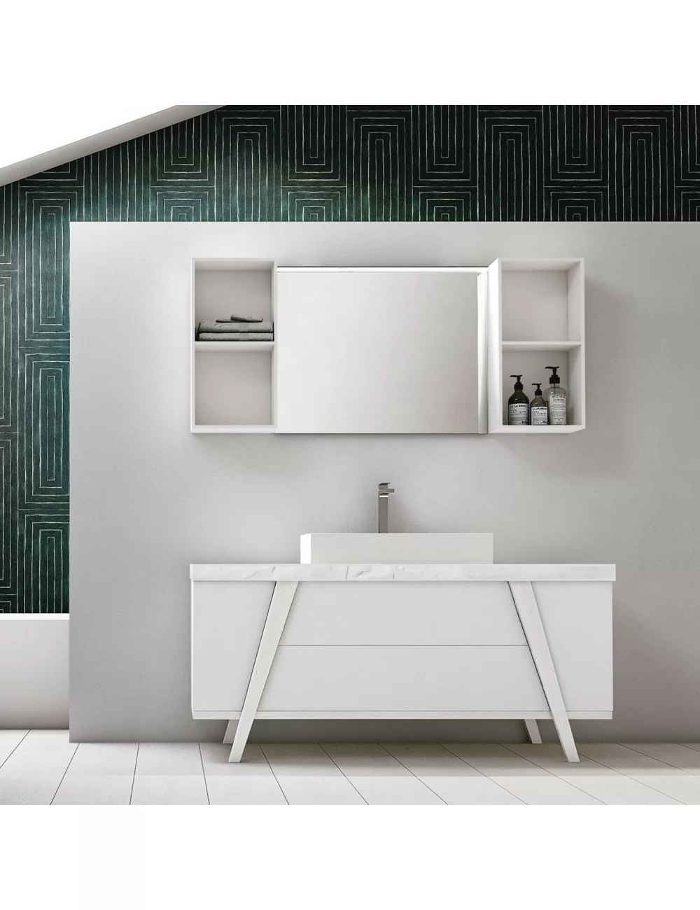 bathroom cabinet fratino white matt by Hafro Geromin