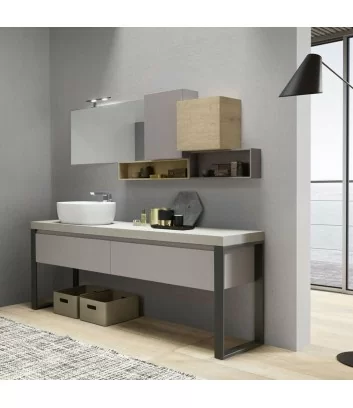 lateral overview bathroom furniture lime 2 composition 206 by Azzurra Bagni