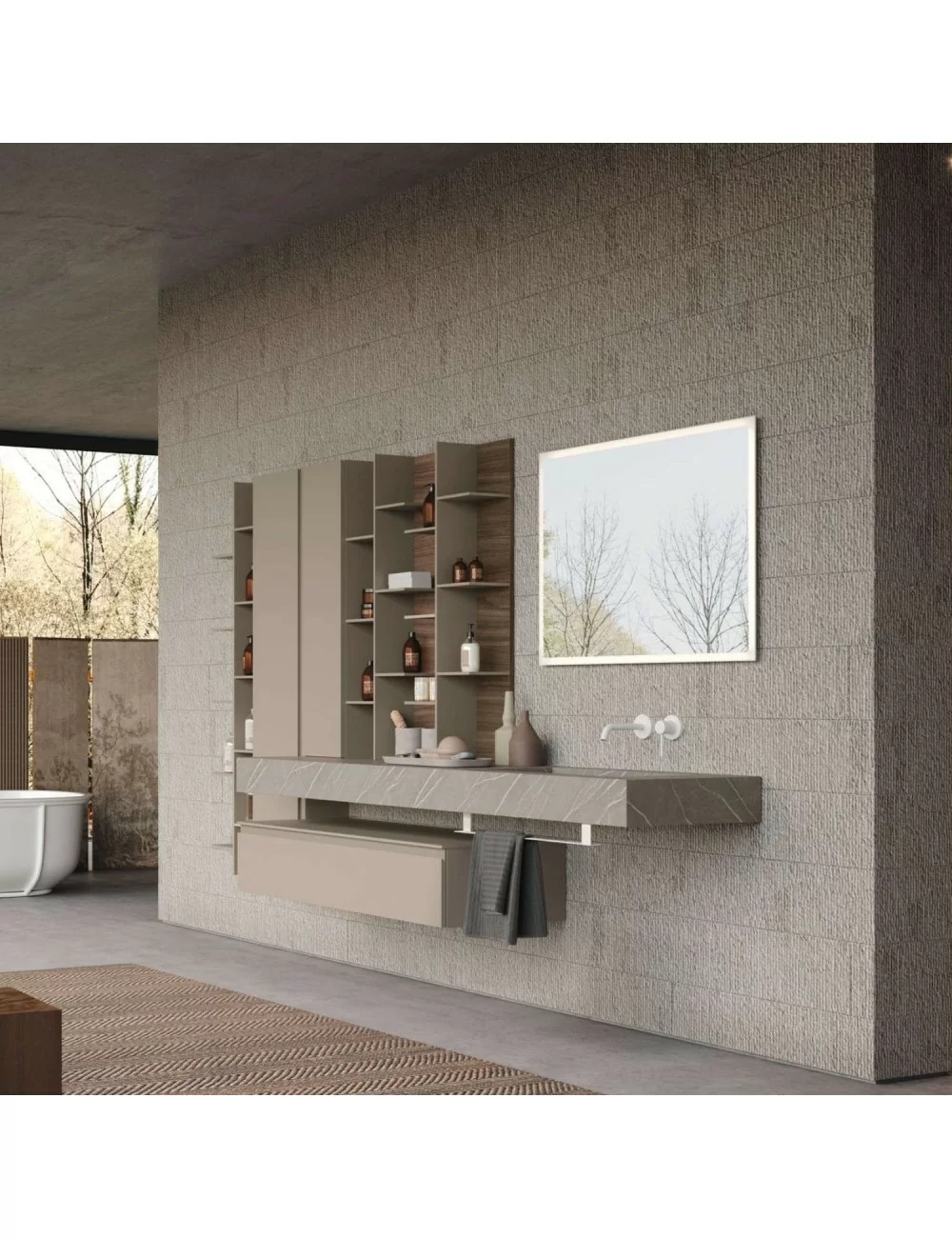 panoramica mobili arredo bagno lime 1 composizione J&T 03 Azzurra Bagni