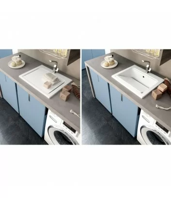 Détail lavabo Composition buanderie 01 Azzurra Bagni