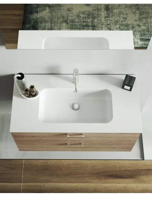 dettaglio mobile bagno monoblocco QUBO02 di Hafro Geromin