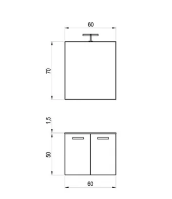 fiche technique meuble de salle de bain composition Qubo 09 de Hafro Geromin