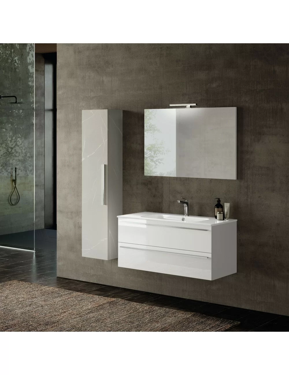 monobloc bathroom cabinet composition slim C02 by Azzurra Bagni