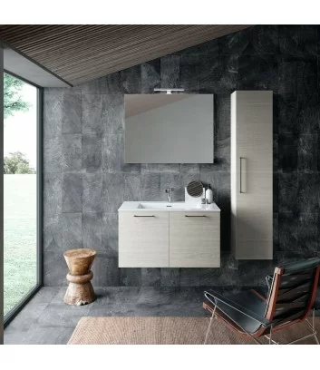 light chestnut monobloc bathroom cabinet by Azzurra Bagni