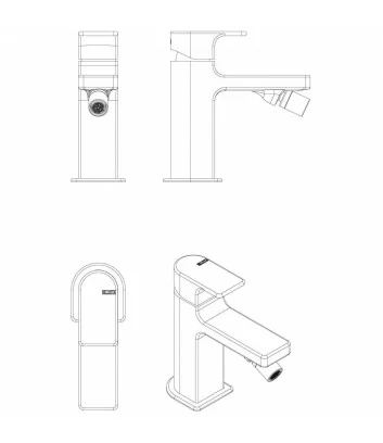 disegno 3D modello 5807-SL miscelatore bidet monoforo collezione Micheli - Bellosta Rubinetterie