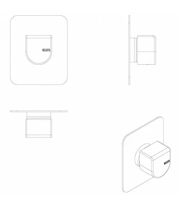 disegno 3D modello 5821-E miscelatore doccia incasso collezione Micheli - Bellosta Rubinetterie