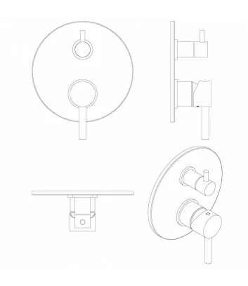 3D design concealed shower mixer Bambù by Bellosta