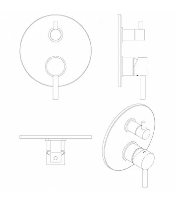 3D design concealed shower mixer model 1200-3-04-E Bambù collection by Bellosta