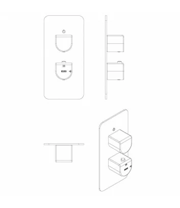 technical data sheet concealed thermostatic shower Micheli collection - Bellosta