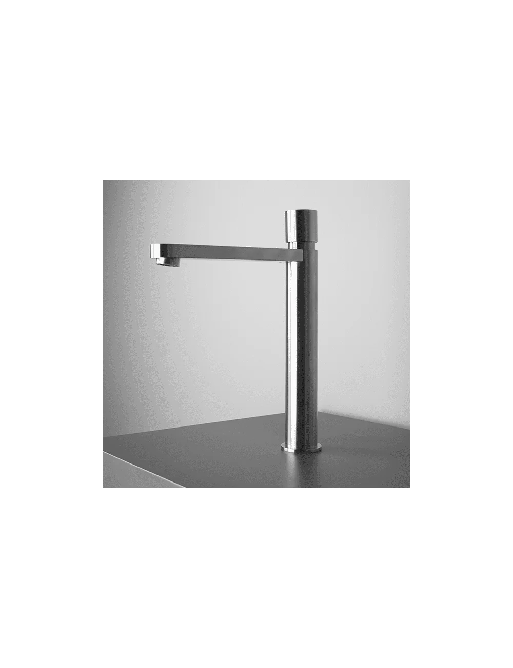 High washbasin mixer in stainless steel Axis