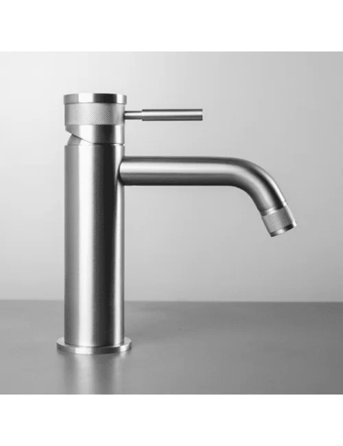 miscelatore rétro in acciaio inox per lavabo con bocca 12 cm