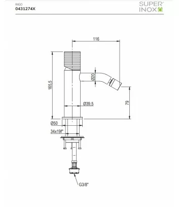 fiche technique mitigeur de bidet collection Rigo de Super Inox