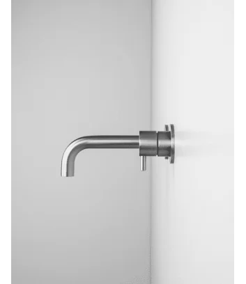 image lateral mitigeur mural en acier inox collection Dylan de Super Inox