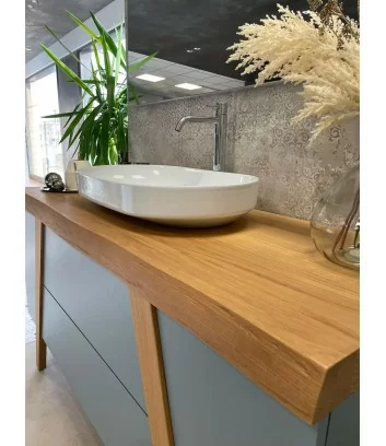 oak top bathroom cabinet fratino by Hafro Geromin