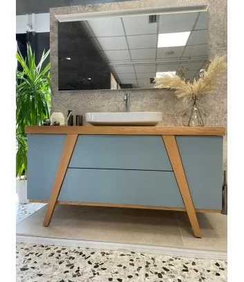 bathroom composition with fratino complete with mirror, tap and countertop washbasin