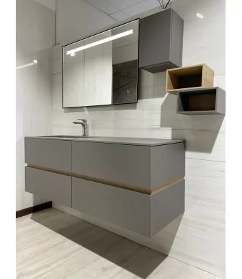 dove grey bathroom cabinet composition with fenix top Azzurra Bagni