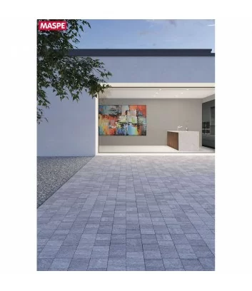 petit chemin pour l’entrée de la maison revetement avec matrix rock gris argent maspe