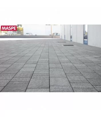 parkin exterieur avec filtrant autobloquant Maspe Texxa rock gris argent