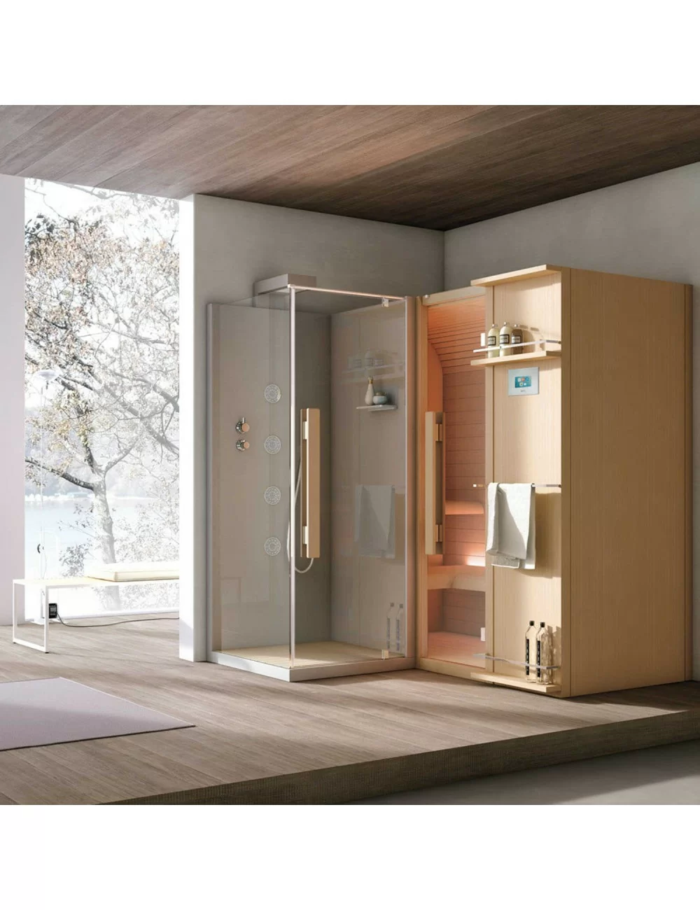 CUNA SHOWER: sauna with shower by Hafro Geromin