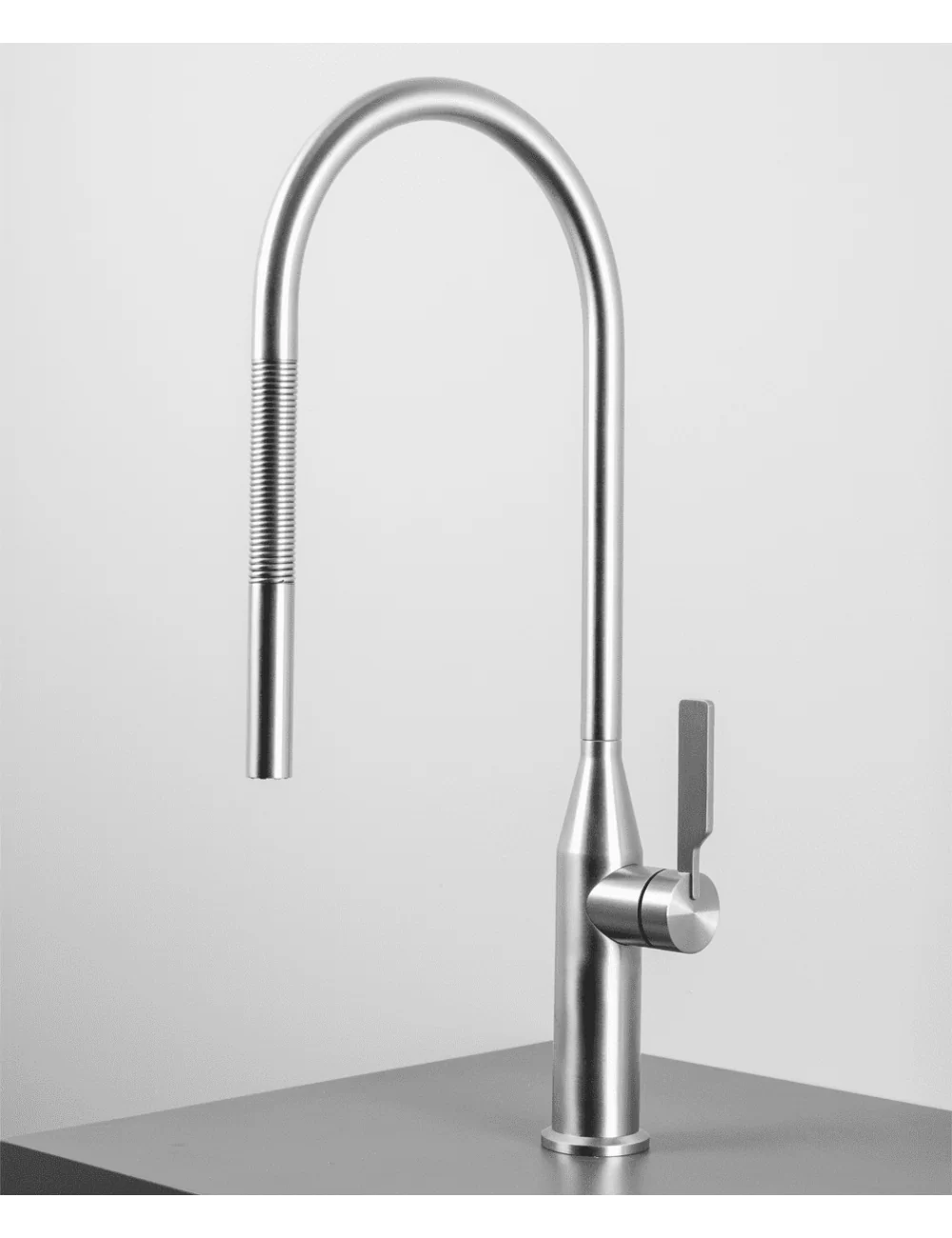 mitigeur de cuisine en acier inox serie Papillon avec bec rond flexible mitigeur de cuisine en acier inox serie Papillon avec bec rond flexible