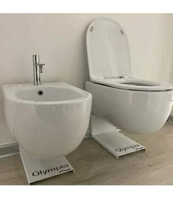 glossy white wall-hung sanitary ware Milady series by Olympia ceramica