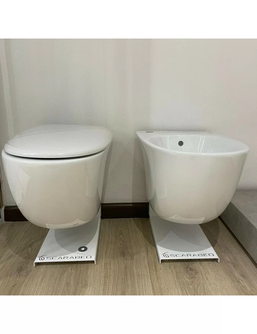 glossy white wall-hung sanitary ware sensation series by Rak ceramics