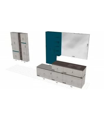 bathroom furniture dimensions lime 2 composition 204 by Azzurra Bagni