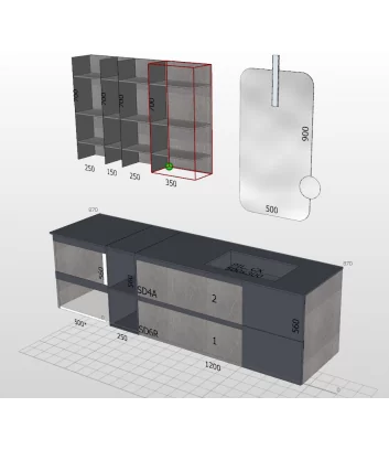 bathroom furniture measurements lime 2 ALL12 composition by Azzurra Bagni