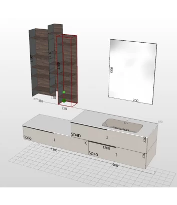 dimensions composition J&T 12 by Azzurra bagni