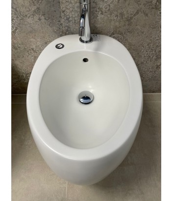 above view of cloud series white matt bidet by rak ceramics