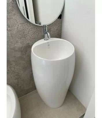 freestanding matt white washbasin by Rak ceramics