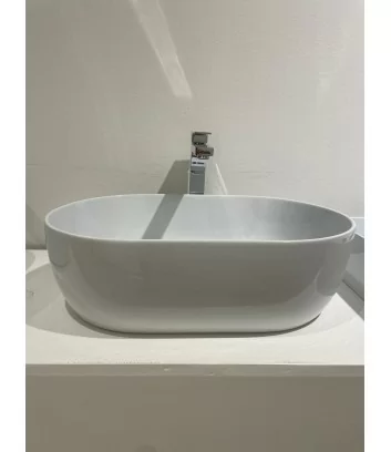 Lavabo da appoggio bianco 55X35 Unica Alice Ceramica vista frontale