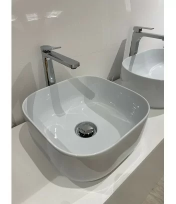 lavabo d'appoggio unica 37x37 di Alice ceramica vista dall'alto