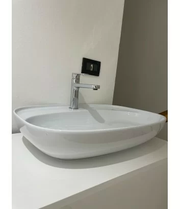 form plan oval 60x45 washbasin by Alice ceramiche profile view