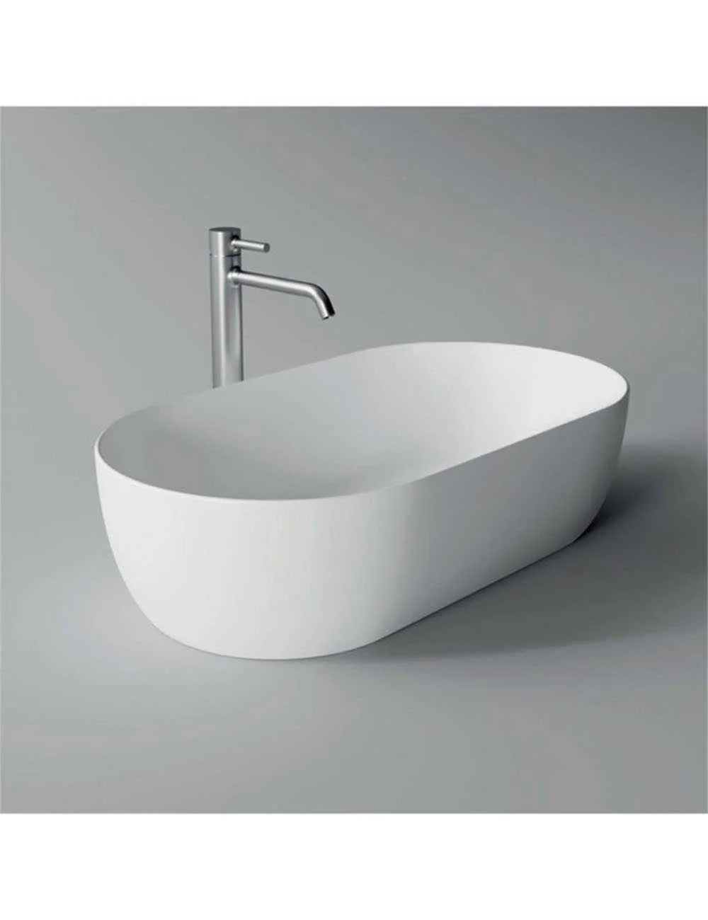 Lavabo da appoggio bianco ovale grande Unica Alice Ceramica