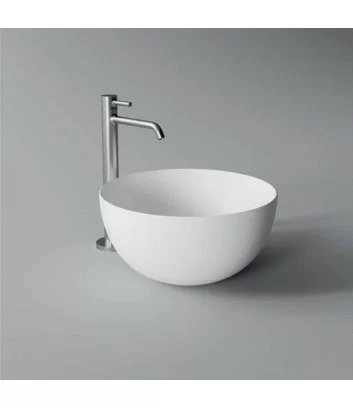 Unica round white countertop washbasin Alice Ceramica