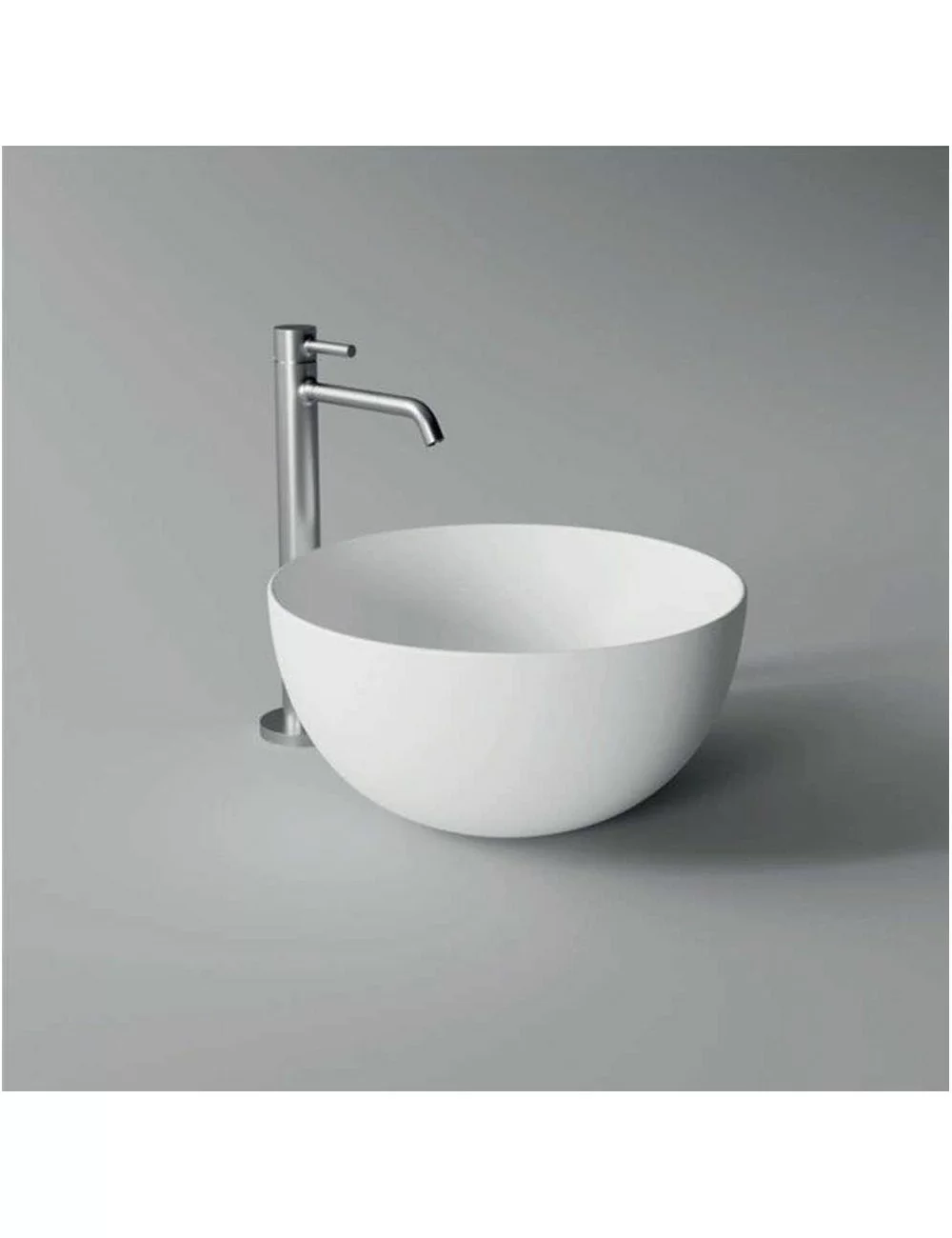 Unica round white countertop washbasin Alice Ceramica