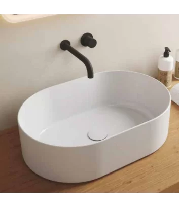 Oval countertop washbasin Open series by Olympia ceramica