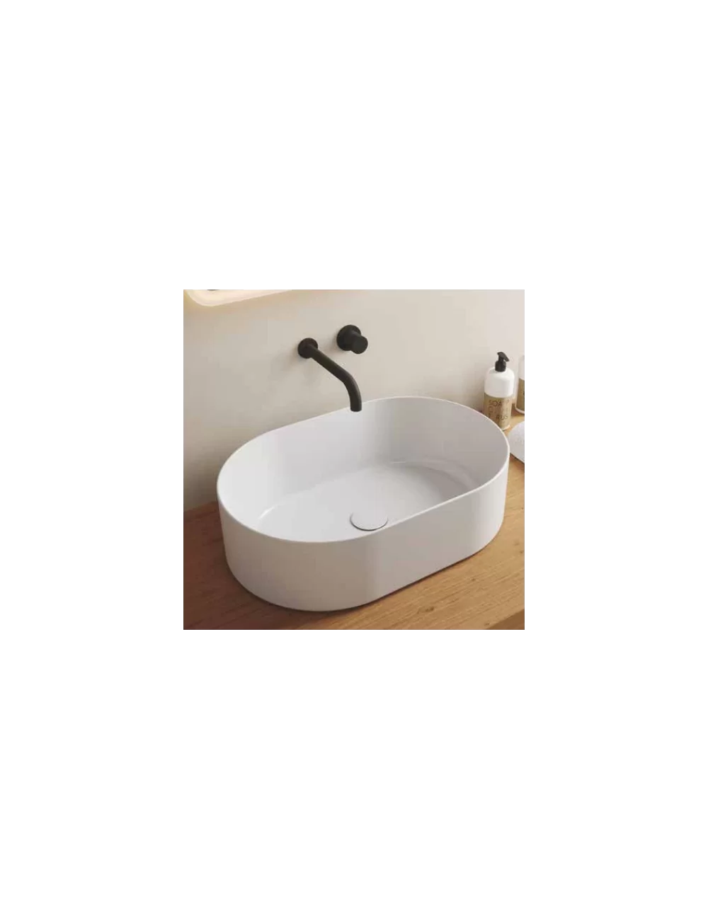 lavabo d'appoggio ovale serie Open di Olympia ceramica