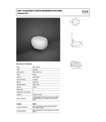 technical data sheet wc wall-hung series Cloud