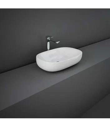 Lavabo d'appoggio bianco 60x38 della linea Illusion di Rak Ceramics