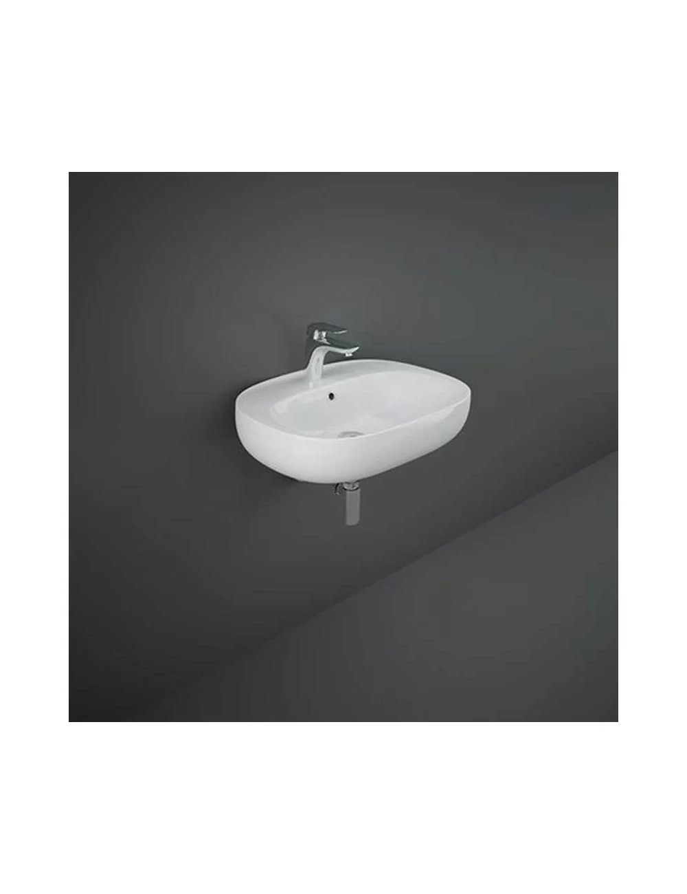 White wall-hung basin 60x44 Illusion line by Rak Ceramics