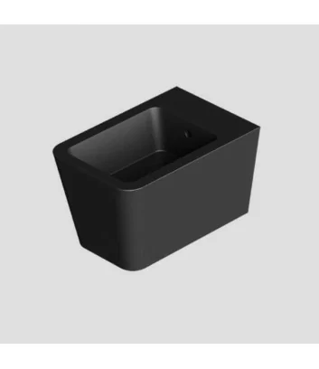 Wall-hung black matt bidet Hide Square series by Alice Ceramica