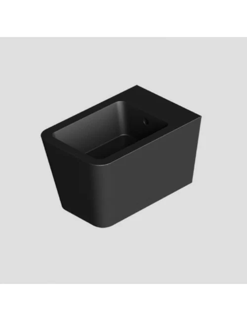 Bidet sospeso nero opaco linea Hide Square di Alice Ceramica
