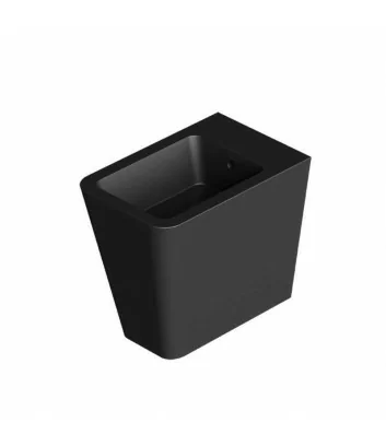 Floor-standing black matt bidet Hide Square series by Alice Ceramica