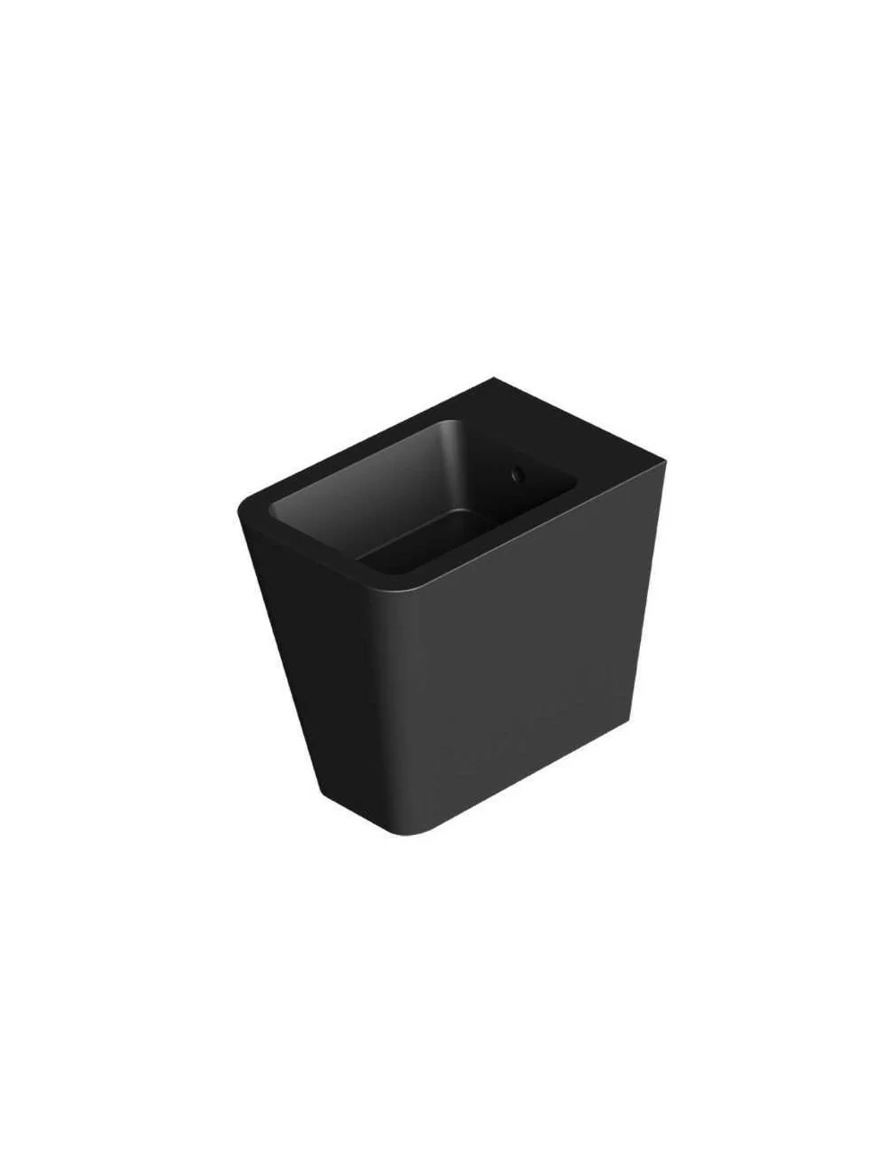 Floor-standing black matt bidet Hide Square series by Alice Ceramica