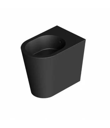 Floor-standing black matt bidet Hide Round series by Alice Ceramica