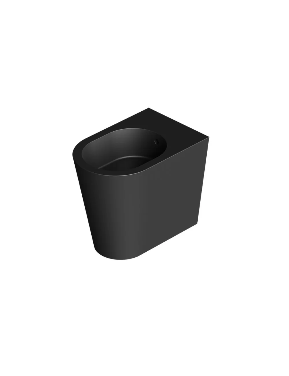 Floor-standing black matt bidet Hide Round series by Alice Ceramica